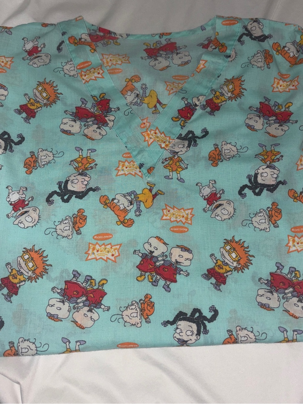 Y2K Vintage 1998 Rugrats Fabric Made into Handmade Scrub XL/2XL